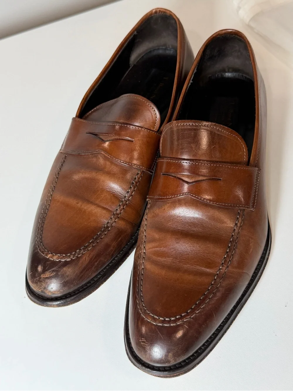 To Boot New York Size 9 Men's Antique Brown Genuine Leather Penny Loafers